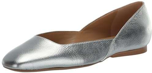 Naturalizer Women's Ballet Flat Cody Walking Shoes for All-Day Comfort Silver Croc Medium Fit UK 5