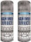 HitlineUK 2 x Direct to Metal Grey Metal Spray Paint - 400ml - For Metal, Wood, Furniture, Rust - 3 in 1 Primer, Undercoat & Topcoat - Outdoor & Indoor Surfaces