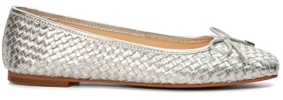 Dune Ladies Heights Woven Ballet Flats Size UK 7 Flat Heel Ballet Pumps Silver