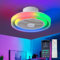 LMiSQ Reversible Ventilador de Techo Con Luz Silencioso 40CM 30W Lampara Ventilador Techo 6 Velocidades LED Regulable Ventiladores de Techo Con Luz y Mando&APP Adecuado Para 8-13㎡Cocina (Blanco RGB)