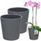 KOTARBAU® 2er Set Blumentopf Aschefarbe Keramik glasiert ⌀ 9,5 cm Höhe: 11 cm Orchideentopf Keramik Blumentöpfe Keramik Blumentopf Keramik Pflanztopf Blumentopf modern Blumentöpfe Zimmerpflanzen