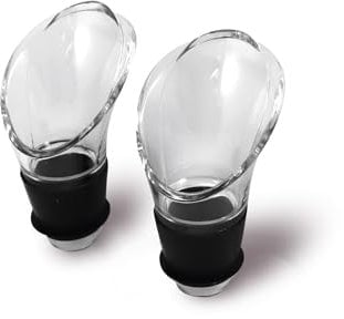 Fackelmann Beccucci Decanter 2 pz, versatore per bottiglie di vino antigoccia, lavabile in lavastoviglie, materiale in plastica e silicone, dimensioni 4 x 5,7 cm