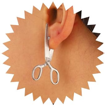 Tseenyi Punk -Scherenstollen Ohrringe Silberschere Ohrringe Vintage Barber Ohrring Lustige Schere Friseurstollen Schere Ohr Jacke Ohrring