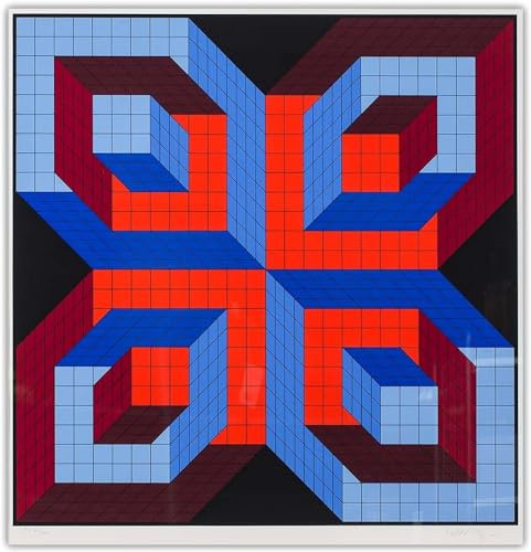 SGFGAD FHYWQ Berühmte Victor Vasarely Poster Ästhetische Drucke Abstrakte Optische Wandkunst Victor Vasarely Leinwand Malerei Für Home Decor Bilder 50x50cm Kein Rahmen
