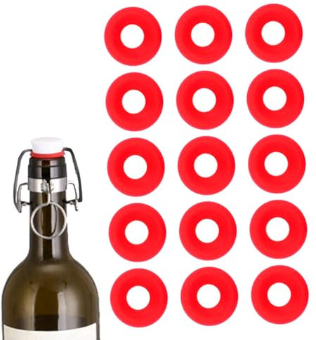 Grolsch Joint en Silicone Rouge pour Bouteilles de Brassage à Domicile 25pcs Bière Soda Mason Jar Usage Général Résistant aux Hautes Températures Non Toxique Joint Anti fuite