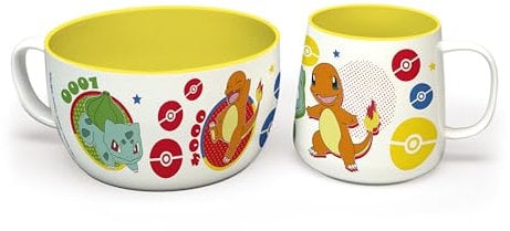 ABYSTYLE - POKEMON Set colazione tazza + ciotola Pikachu & Kanto Starters
