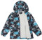 LACOFIA Veste Imperméable Enfant Garçon Veste Coupe Vent à Capuche Blouson de Pluie Léger Doublé de Maille pour Enfant Éclair Blanc 7-8 ans