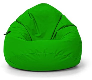 Nadimaideal Sitzsack Tropfenform Kastanie | Bodenkissen für Kinder & Erwachsene | Indoor & Outdoor | Gaming Sitzsack - Sitzkissen - Beanbag | Füllung EPS Perlen (Grün, XL-Durchmesser 77 cm)