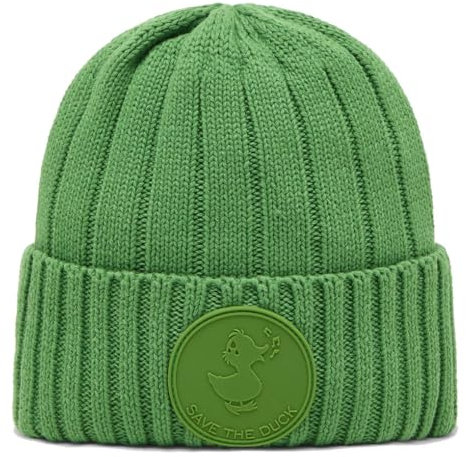 Save The Duck Unisex-Mütze mit grünen Rippen, mehrfarbig, Einheitsgröße