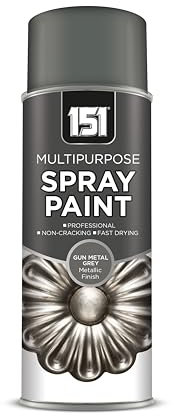 Inspired Essentials All Purpose Aerosol Spray Paint 400ml Quick Drying Spray, Fast Dry and Excellent Coverage for Metal, Wood, Plastic and More (2, Gun Metal Grey - 151)