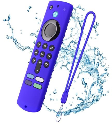 Custodia in Silicone per Fire TV Stick 4K - 16 x 4,5 cm, Copertura Antiscivolo per Telecomando con Cordino da Collo, Resistente agli Urti, Protezione RC