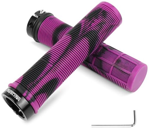 1 Paar Bike Lenker Griffe, Ergonomisch Fahrradgriffe, Gummi MTB Griffe mit Aluminium Lock und Anti-Rutsch-Textur, Dämpfung, für Fahrrad MTB BMX