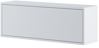 MEBLINI Hängeschrank für Horizontal Schrankbett Bed Concept - Wandschrank mit Regalen und Teleskopen - Wandregal - BC-29 - Weiß Matt