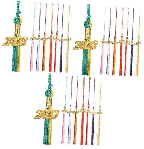 SHERCHPRY 3 Sätze Graduierung Quaste Hängende Fransen Graduierungskappen -zauber Dekorationen Abschlussgeschenk Abschlussquaste 2023 Für Mütze Für Abschlussmütze 8 Stücke * 3