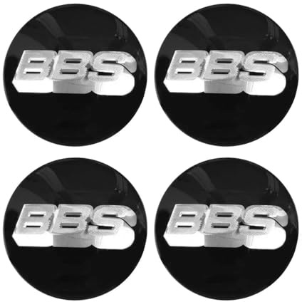 WUDILIYI 4 Stück Auto Radnabenkappen Aufkleber, Felgenaufkleber für BBS 56MM 60MM 65MM 70MM 80MM, Nabendeckel Radnabenabdeckung-Logo Sticker, Zentralabdeckung,A-56MM