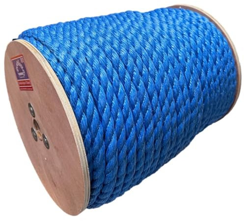 Bobine de 100 m de corde en polypropylène bleu EVERLASTO 6 mm, 8 mm, 10 mm, 12 mm, 14 mm (16 mm)