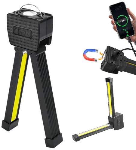 CLIUNT Gym Lamp for Posing, Posing Lamp Gym,7th Gear Dimming, Portable Magnetic LED Flashlight mit Magnet und Haken, Handheld USB Rechargeable Worklight With 180 Degree Folding