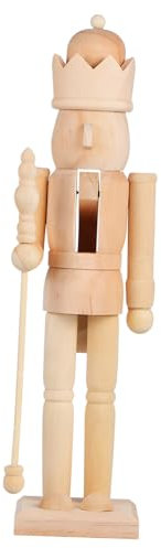 VALICLUD Unlackierte Figur DIY Weihnachtliche Basteldekoration Robuster Walnuss Soldat mit Stabilem Standfuß für Handgemachte Wohnraumdekoration