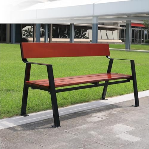 Baodiale Klassische Gartenbank aus Massivholz, rustikale Parkbank, Holzsitz mit natürlichem Finish für Garten, Veranda und öffentliche Plätze