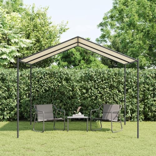 HaoChrymec Gartenpavillon Beige mit Pulverbeschichtetem Stahlrahmen, Wasserfestem Polyesterstoff, Ideal für Gartenpartys, Zelt Pavillon, Grillpavillon Winterfest, Festival Pavillon, 3x3 m