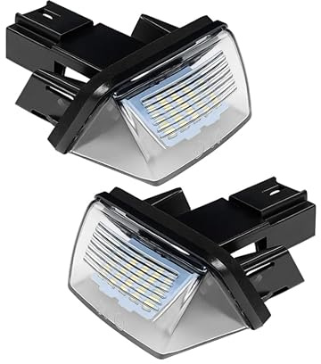2 Pièces LED Eclairage Plaque Immatriculation pour Citro-en C3, C4, C5 | pour SAXO, XSARA, 206, 207, 306, 307, 308, 406, 407, 5008 et pour Partner, Remplacement OEM 6340A3 6340.A3