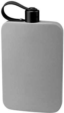 Bouteille d'eau plate – Flacon fin en acier inoxydable, cantine carrée fine et étanche de 500 ml, récipient d'hydratation à profil étroit peu encombrant, étui d'accessoires en métal | Pour le bureau d