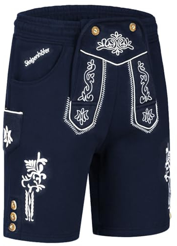 Steigenhöfer Manufaktur Kurze Trachten Jogginghose mit Kordelzug im Lederhosen Look - Moritz - Jogging Lederhose Herren Tracht für Oktoberfest Wiesn und weitere Feierlichkeiten