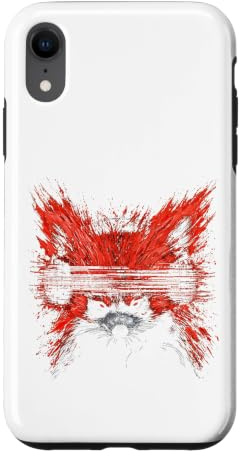 Custodia per iPhone XR Cuffie Stampa Grafica Panda Rosso