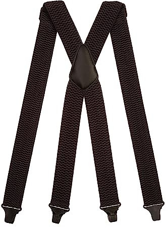 Olata Heavy Duty Hosenträger X-Form mit überkreuzten Trägern/Flughafenfreundliche Herren Hosenträger mit Plastik-Clips – 4cm. Dunkelgrau