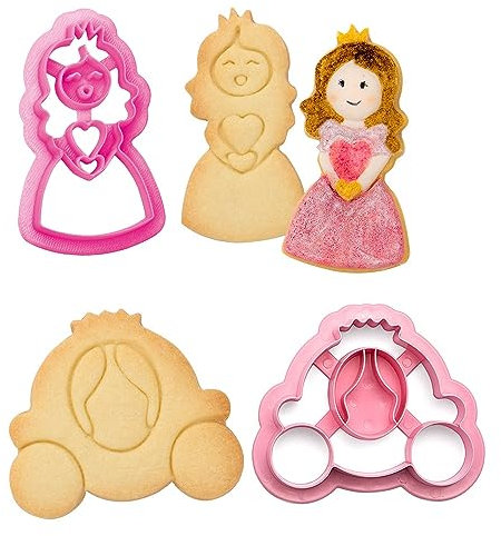Decora 0255052 Set 2 Tagliapasta Principessa In Plastica, Il Kit Ideale per Creare Decorazioni in Pasta di Zucchero o di Gomma, Made in Italy, Design originale. Confezione da 2 pezzi.