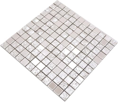 Keramik Mosaik weiss Wand Küche Dusche Bad Fliesenspiegel Mosaikfliese Mosaikmatte Mosaikplatte