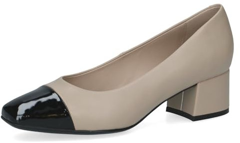 CAPRICE Damen Pumps Lack mit Trapezabsatz, Beige (Beige Comb), 36 EU
