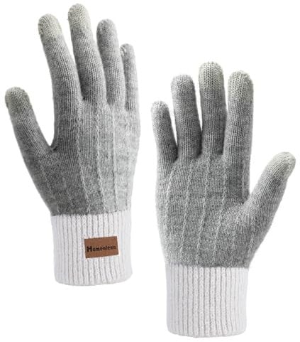 Homealexa Winterhandschuhe Touchscreen Handschuhe Strick Fingerhandschuhe Sport Warm und Winddicht Winterhandschuhe für Skifahren Radfahren und SMS, Geeinget für Damen und Herren
