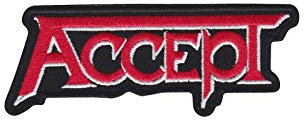 SigitasTrading Accept Red Silver Heavy Metal Aufnäher Besticktes Patch zum Aufbügeln Applique