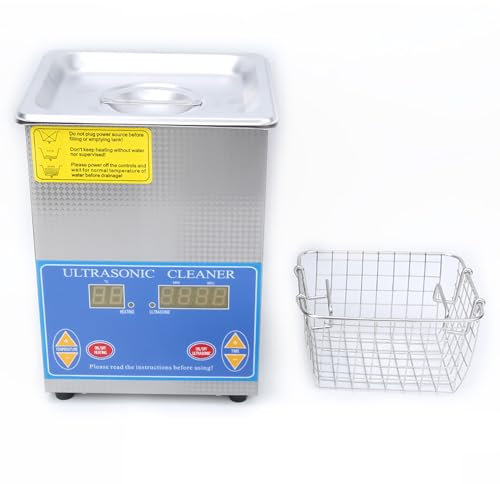Walfront 2L Ultrasonic Cleaner, Ultrasonic Jewelry Cleaner, Stainless Steel Ultrasonic Cleaner with Digital LED Timer Heater for Jewelry Glasses,(UK Plug 200-240V)