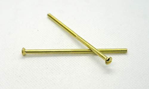 Brass finish Electrical Screws M3.5mm x 75mm Length for fixing Sockets Plugs or Switches (75mm Pack of 2)