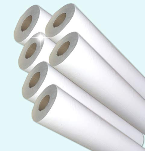 Dstock60 - Lot de 6 rouleaux de draps d'examen - 50 x 38-2 x 18 gr - Pure Ouate - Fabrication Française - Cabinets médicaux - Soins - Hygiène -