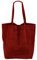 SH Leder ® Damen Echt Wildleder Shopper mit Innentasche in vielen Farben Schultertasche Henkeltasche 37x29cm Katrin G261 (Dunkelrot II)
