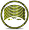 Finest Folia 16-teiliges Set Felgenrandaufkleber Sticker für Fahrrad Felgen Streifen Stripes Design Komplett Set für 27 29 für Ebike Rennrad Mountainbike MTB RX039 (Neon Gelb Matt)
