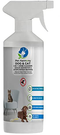 Pet Harmony Powered Dog & Puppy Urine Stopper Spray Odour Eliminator & Stain Remover - Safe, Cleaner for Home Use - Ideal for Training & Accidents 500ml