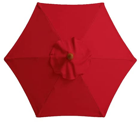 AUSUKY Ombrello da esterno da giardino, ombrellone da giardino, offset, a raggi UV, baldacchino da spiaggia (rosso, 2 metri)
