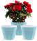 Santino ASTI 3er Set 20CM Selbstwässernder Blumentopf mit Wasserstandsanzeiger - Rund Premium Qualität Innen Blumentopf für Anlagen, Blumen, Kräuter (Ø 20 cm, H 16 cm, 4L - Menthol/White)