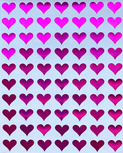 Aufkleber Herz Metallic Rosa 1050 Stück 1,3 cm (13 mm) Mini Etiketten in Herzform für Geschenke, Kunst und Handwerk, Hochzeit und Valentinstag von Royal Green