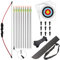 HANSPY Bogen und Pfeil Kinder Set Jugendbogenset Teens Kinderbogen Recurve Zielscheibe 15lbs Kinder Pfeilbogen Anfänger Jugendliche für die Outdoor-Sportjagd im Hinterhof