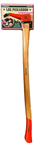 Forester Hookaroon Pickaroon Logging Tool - 36 Inch USA Hickory Handle Forged Steel Forestry Tools Log Hook for Lifting Wood Firewood Kindling Splitter Lifting Tools Logging Equipment Fire Wood Tools