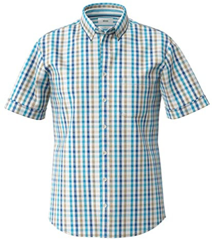 Style Dan C Cotton Linen SLUB Kariertes Kurzarmhemd