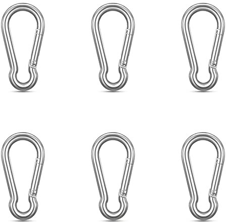 Catelves 6 Stück Karabiner Klein 40mm x 4mm, Karabinerhaken Edelstahl, Karabiner Mini, Karabiener, Kleine Karabinerhaken, Mini Karabinerhaken, Mini Karabiner Schlüsselanhänger, Kleiner Karabinerhaken
