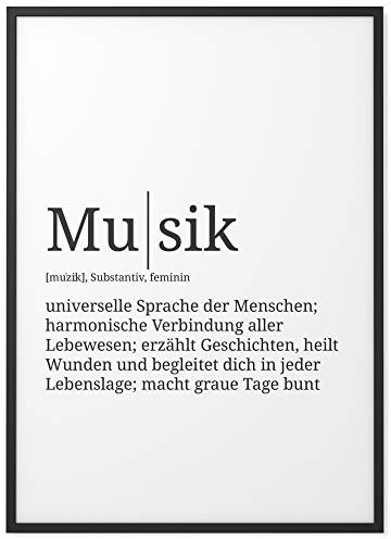 Papierschmiede® Definition: Musik, 40x50 cm, XXL Poster für Wohnzimmer, Schlafzimmer, Küche, Esszimmer, Wandbild Geschenk Wanddeko - ohne Rahmen