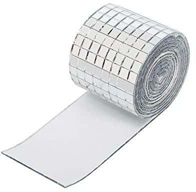 Selbstklebende Mini Glas Spiegel Mosaik Fliesen Selbstklebend Aufkleber Fliesenaufkleber Mosaikfliesen Wandaufkleber für DIY Handwerk Dekoration Wandtattoos Küche Badezimmer Ktv, 5 x 5mm (Silber)