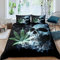 3D Cannabis Blatt Bettwäsche 135x200 Skull Weiche Microfaser Bettwäsche-Sets Erwachsener Bettbezug mit Reißverschluss und 2 Kissenbezug 80x80 cm